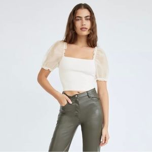 Wilfred Sheer-Sleeve Top White Size Small